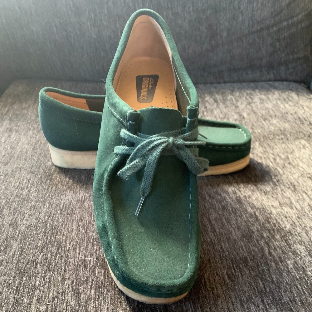 Clarks Originals Wallabee Dark Green Suede loafer 9.5